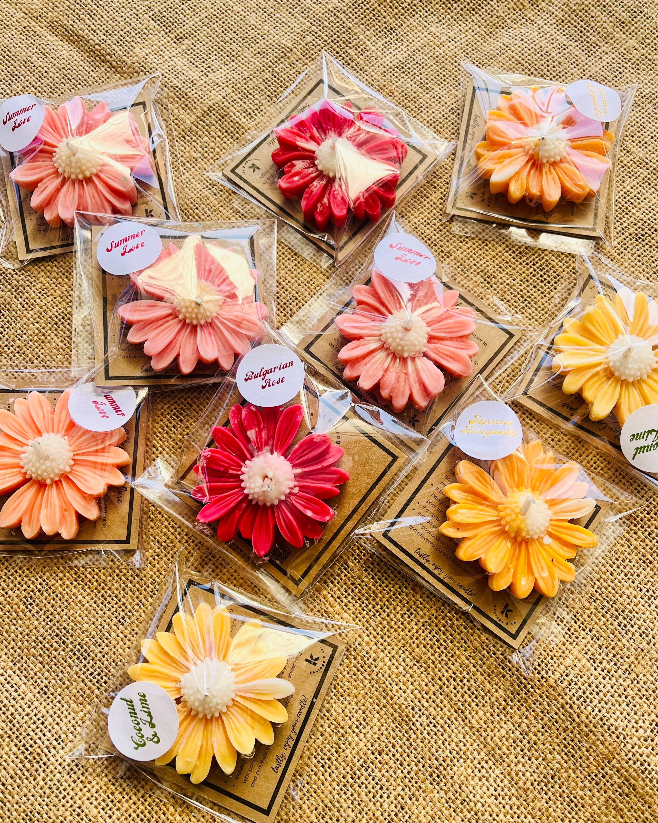 Kourage & co - Vente Bougies originales - Bougie fleur de marguerite en cire de soja4