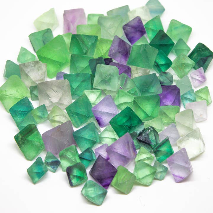 Quasar Gems USA - Wholesale Spiritual Stone/Crystal - Rainbow Fluorite Octahedrals 1.1Lbs 1/2 Kilo 0