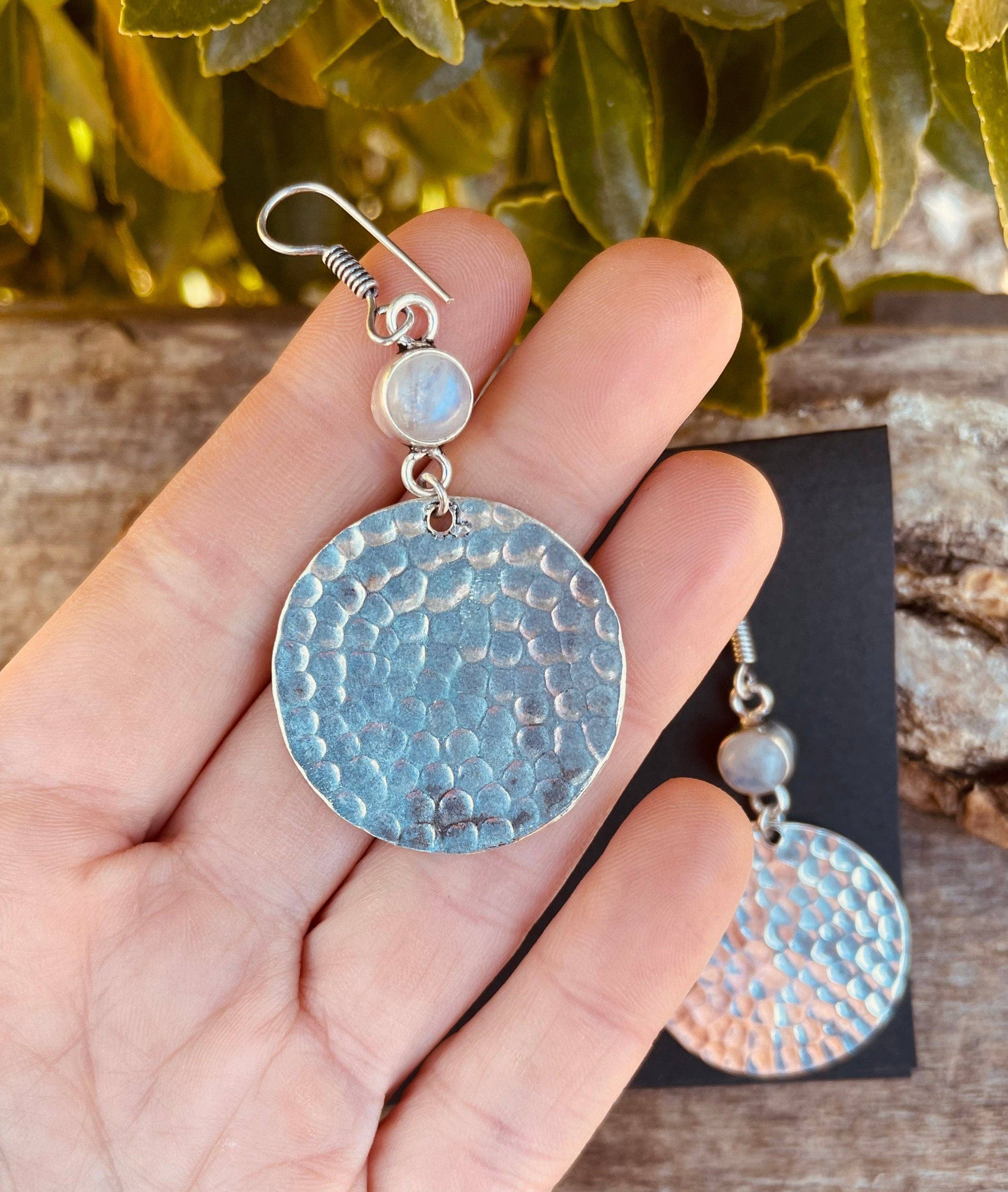 Kaali Boutique – Brincos de argola por atacado – Brincos de Pendente de Pedra da Lua Étnico, rústico, yoga, hippie, cigano, bonito, psy, boémio, festival2