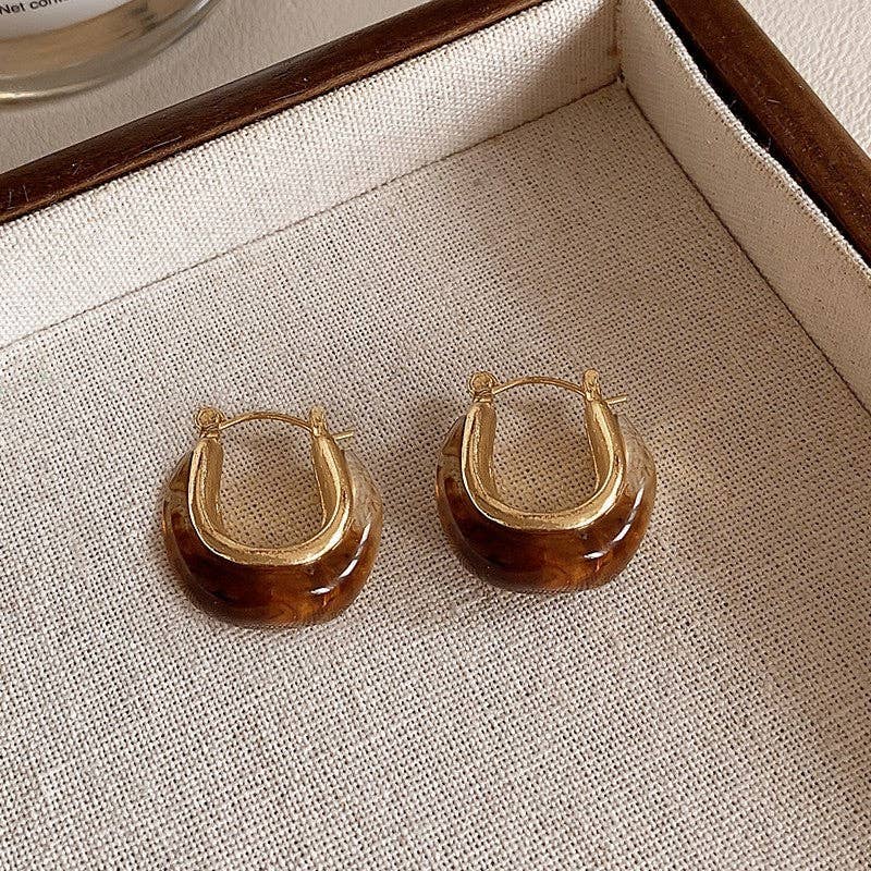 FurDecoration - Wholesale Dangle Earrings - Vintage Amber Brown Luxury Earrings4