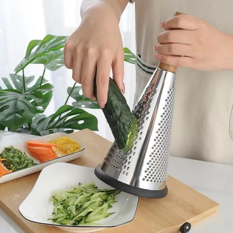 Sostraw & SmartThings - Wholesale Grater - Conic Cheese & Vegetables Grater with wooden handle6