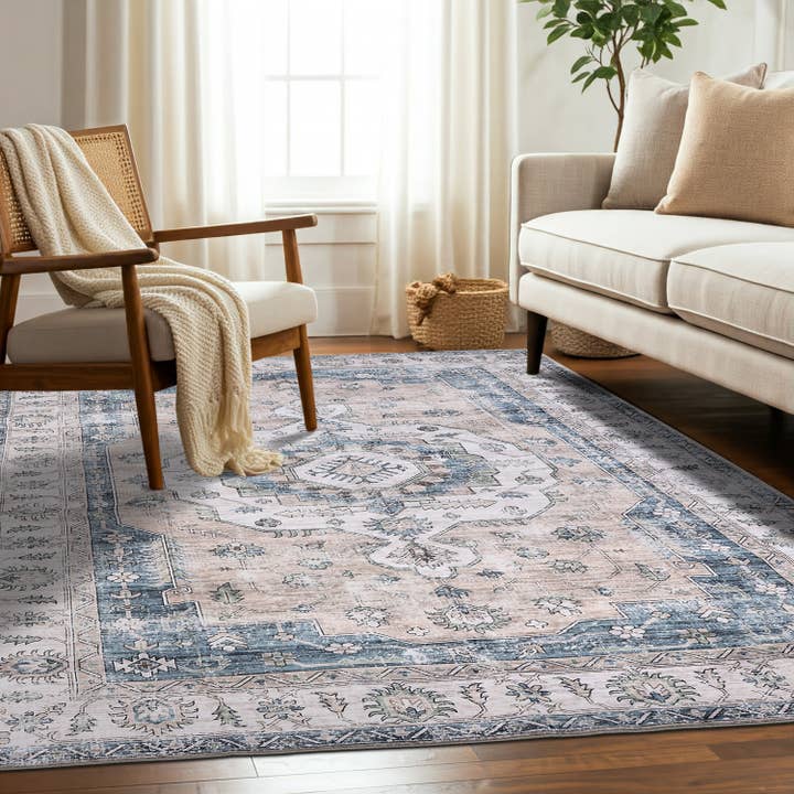 Vintage Bloom Machine Washable Rug for wholesale by Delara