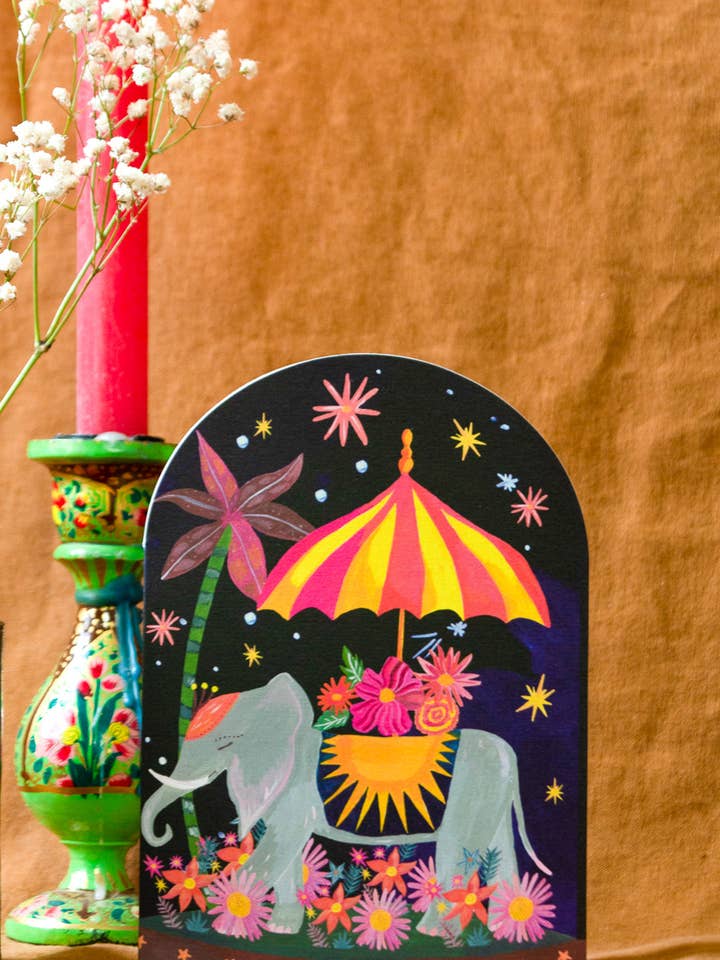 Tarjeta de felicitación «Elephant Parade Bell Jar» para venta al por mayor de Hutch Cassidy (Greetings Cards and Paper Goods)