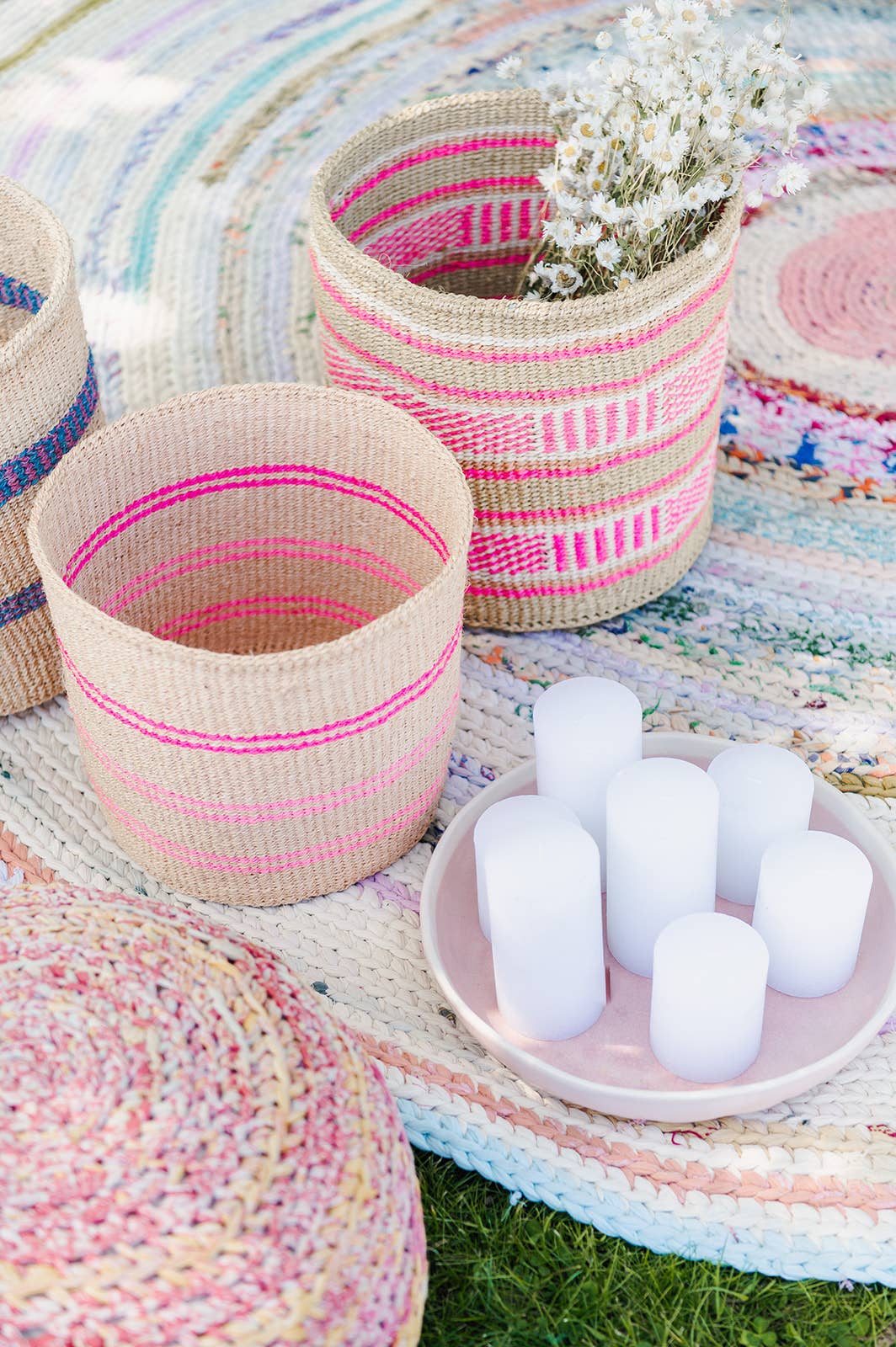 Crafts by Solid - Wholesale Basket - Handwoven Sisal Baskets - Colourful hues - XXS - XXL25