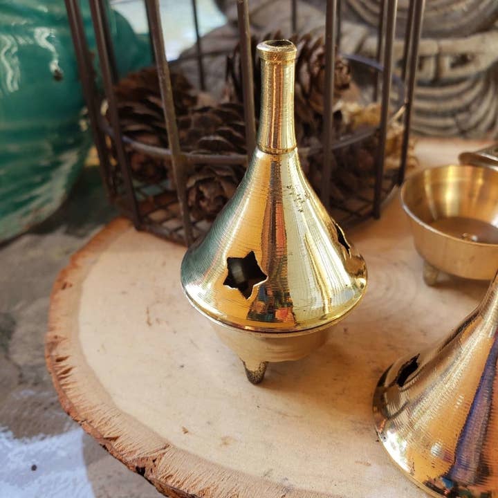 My Magic Place Shop - Wholesale Incense Holder - Small Brass Cone Burner / Cone Burner/Altar Décor2