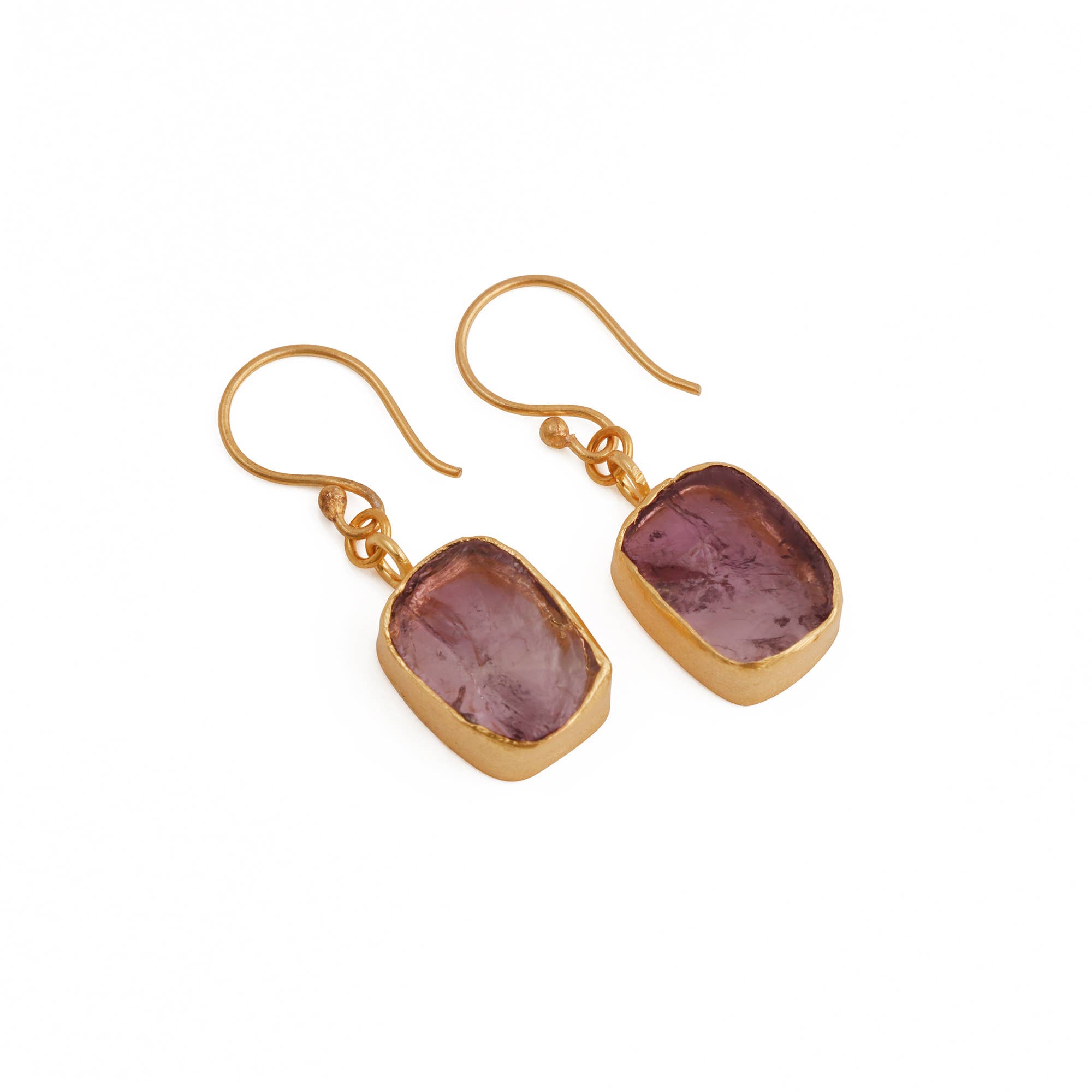 El Joyero - Wholesale Dangle Earrings - Raw Amethyst February Birthstone Dangle Hook Earring1