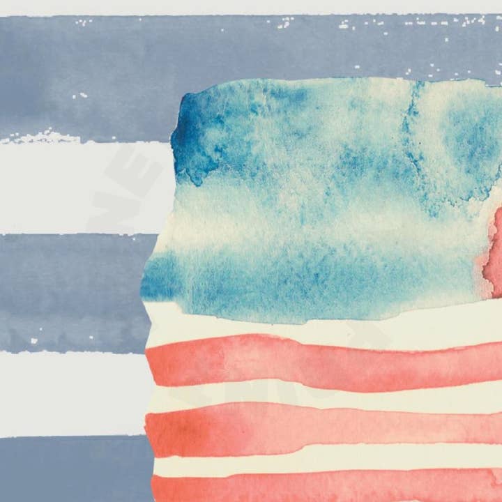 Honey Coast Print Co. - Wholesale Art Print - Landscape Watercolor American Flag Wall Art Print