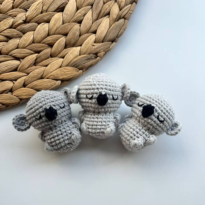 Mini Crochet Koala Keychain – 6 cm, Handmade with Cotton Yar and other Purchase Wholesale koala keychain. Free Returns & Net 60 Terms on Faire trending on Faire.