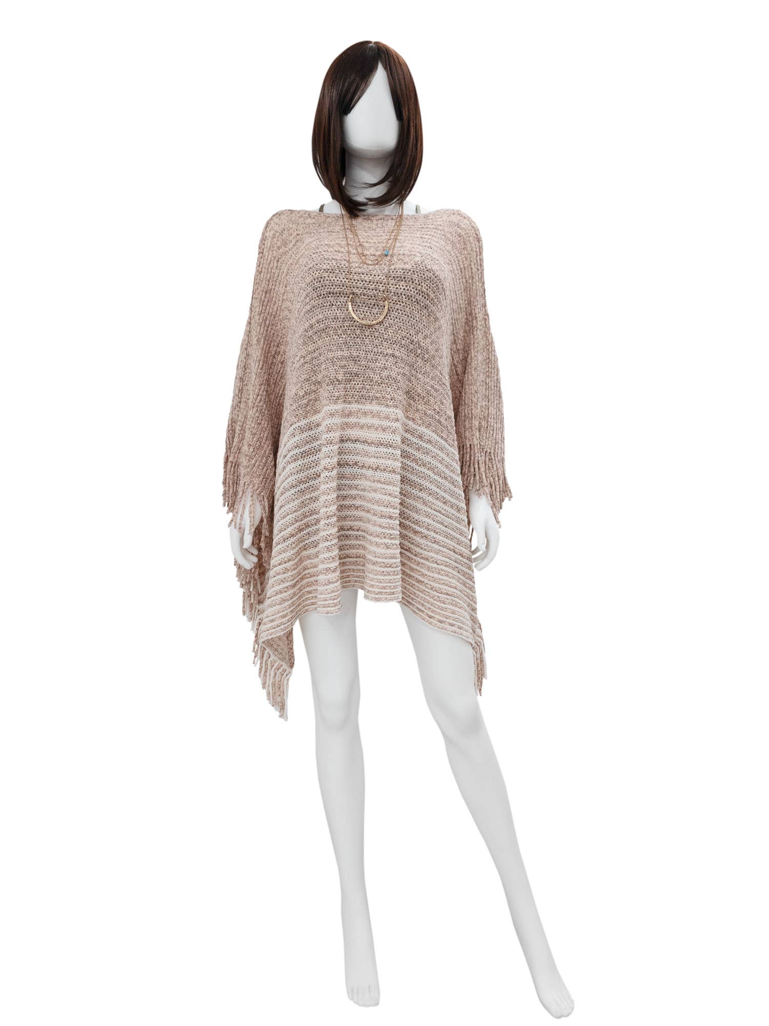 Raj Trading & Imports (USA) Inc. - Wholesale Poncho - Women's - Delaney Soft Knit Tassel Poncho4