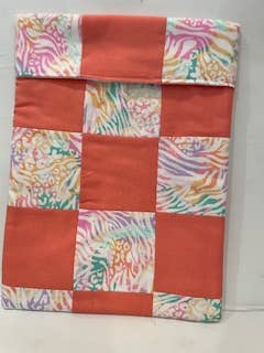 Mama Cees Creations – Engroshandel Indpakning/pose til opbevaring af mad – Koral Splash ternet mikrobølgeovn kartoffelpose0