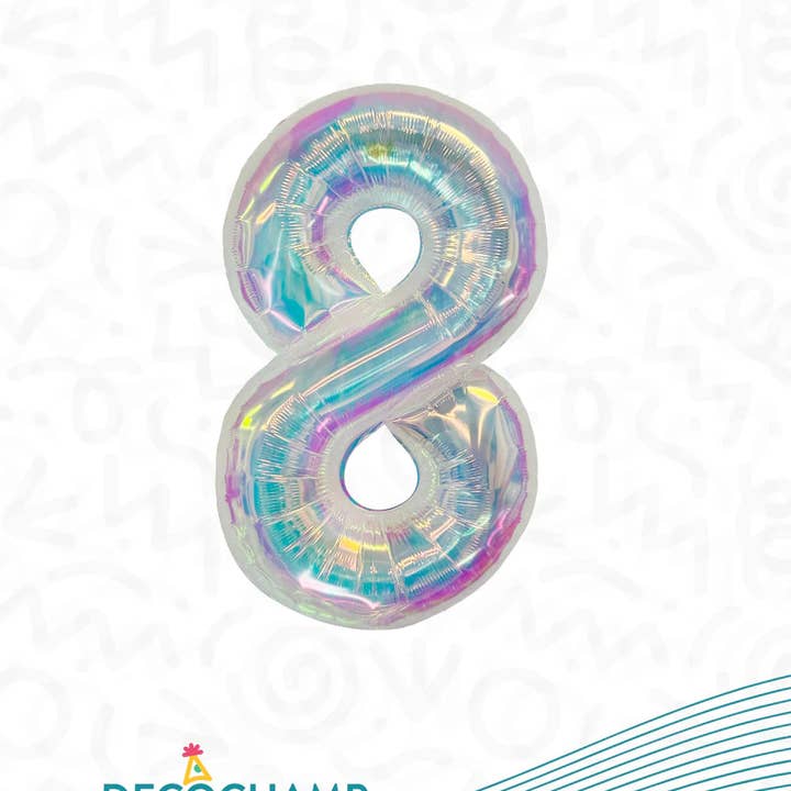 THE BALLOON HUB - Wholesale Balloon - DecoChamp Iridescent Air-fill Number Balloons (0 to 9) - 34 in.8