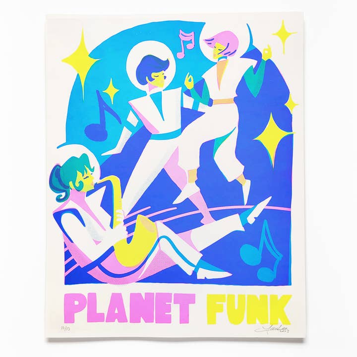 Planet Funk NEON DREAMS Siebdruckposter LTD ED für den Großhandel von Secret Planet