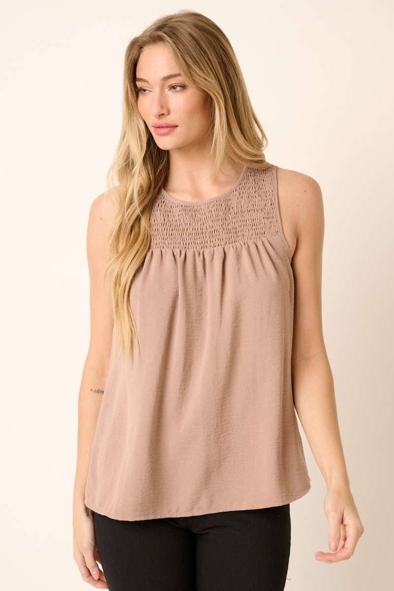 mittoshop – wholesale Blouse – Women’s – AIRFLOW SMOCKED YOKE SLEEVELESS BLOUSE15