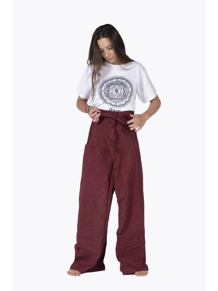 HimaOriginals - Venta al por mayor Pantalones - Mujer - Pantalón de algodón tailandés estilo pescador, boho hippie, ajuste relajado18