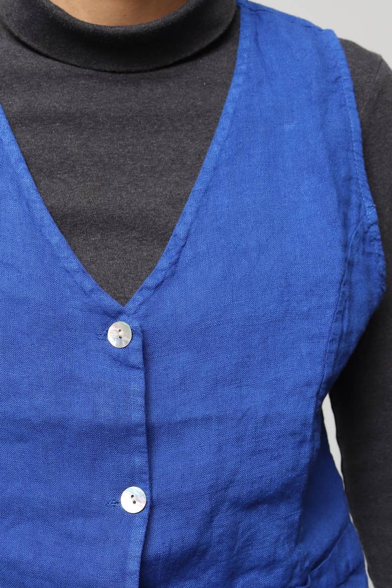 LÉA & LUC - Wholesale Button Down Shirt - Women's - Sleeveless shirt in 100% Linen REF. 514638