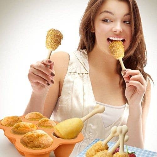 Wholesale Gifts Tomorrow – wholesale Chocolate/candy mould – Silicone Fried Chicken Legs Cake Pop Mould With Sticks1