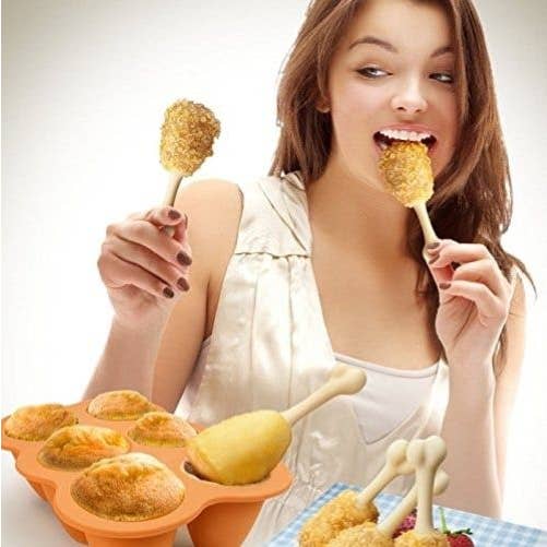 Wholesale Gifts Tomorrow - Wholesale Chocolate/candy mould - Silicone Fried Chicken Legs Cake Pop Mould With Sticks1