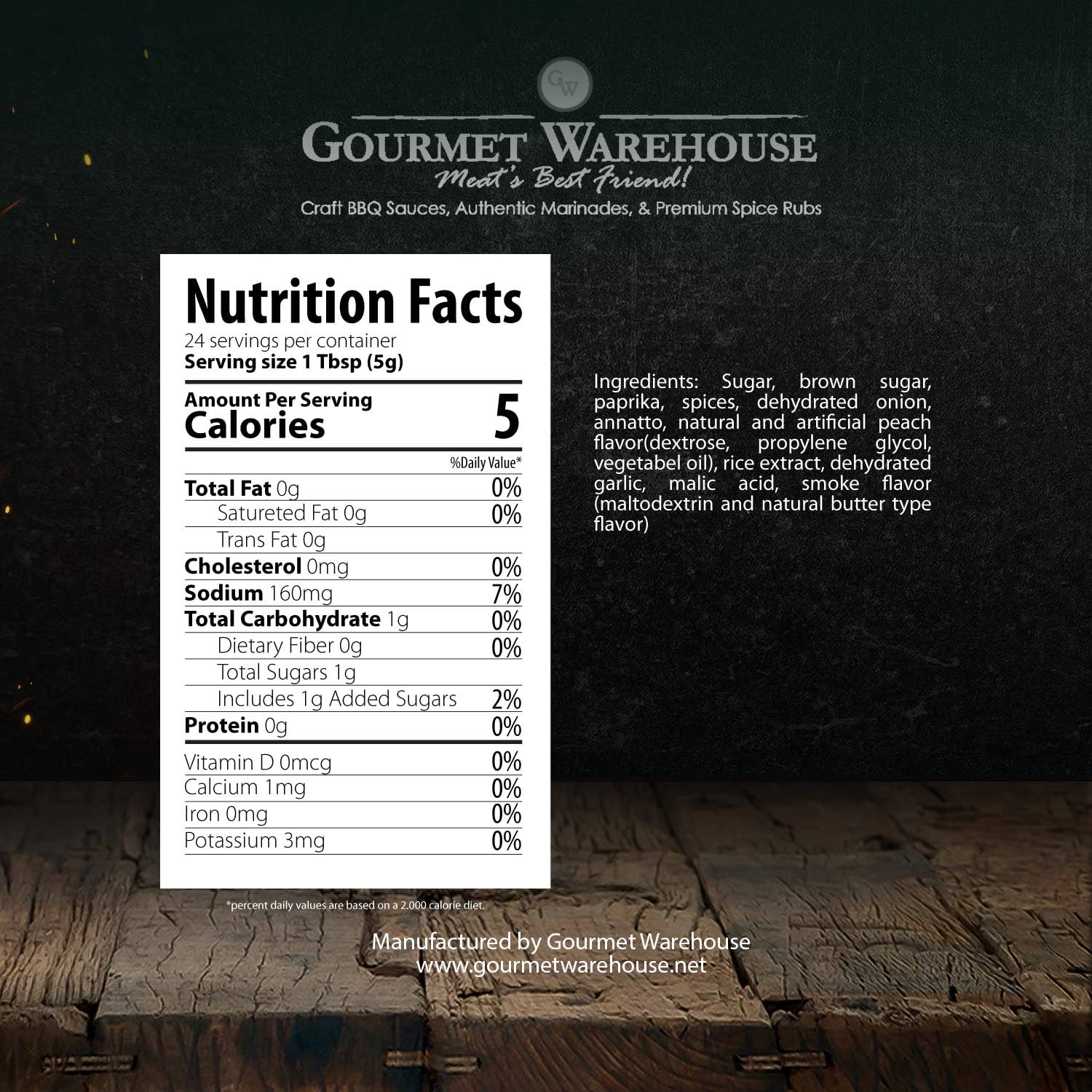 Gourmet Warehouse Brands - Wholesale Dried Spice Mix - Gourmet Warehouse Smoky Peach Seasoning & Rub1