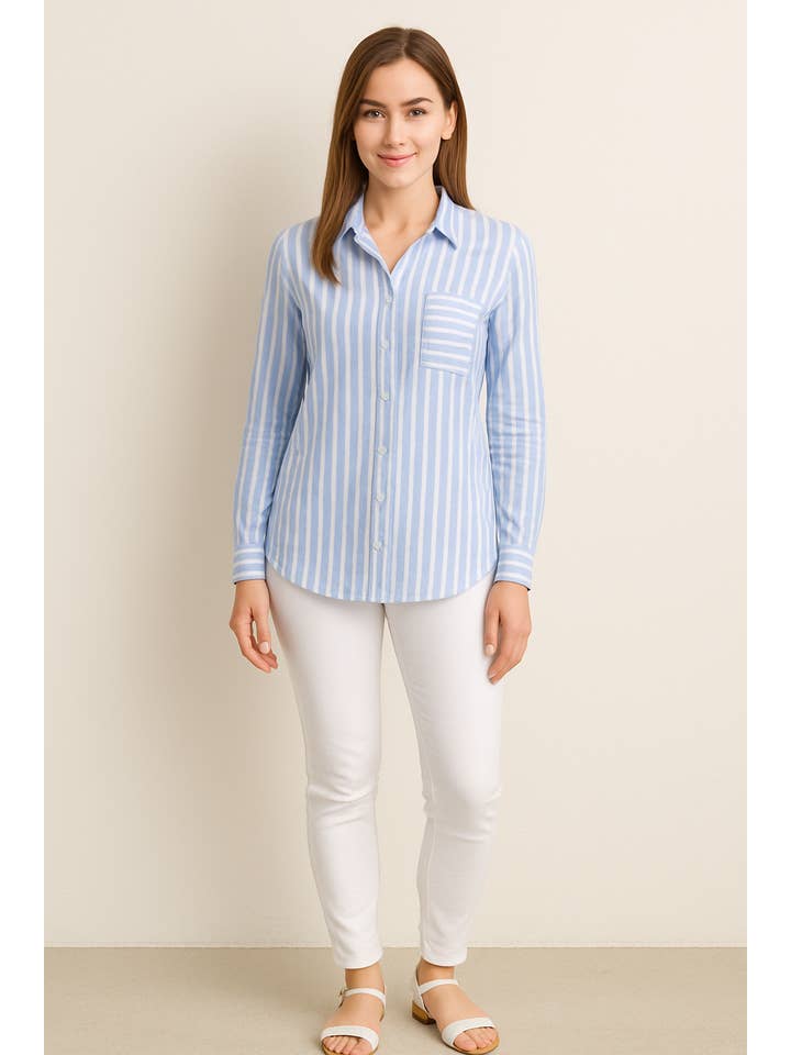 Beach Lunch Lounge - Wholesale Button Down Shirt - Women's - EDEN - LTT66783