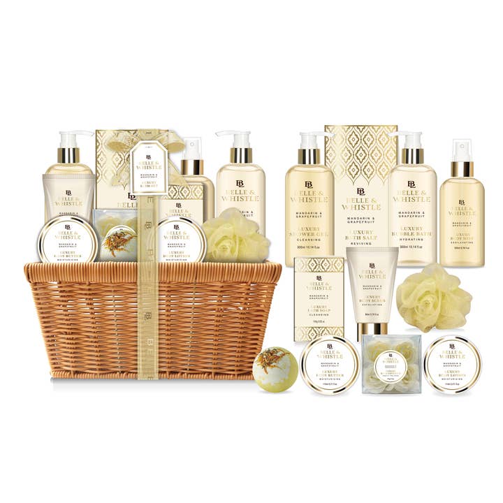 Belle & Whistles Gold - Cestino da bagno in vimini dorato elegante signora per la vendita all'ingrosso da parte di UBM