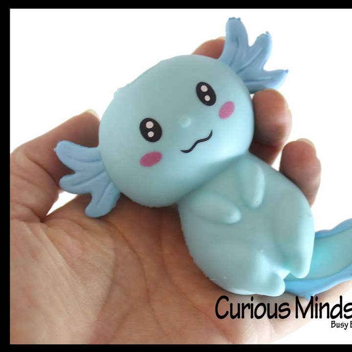 1 Axolotl Laying- Soft Creamy Doh Filled Squeeze Stress Ball for wholesale by Curious Minds Toys