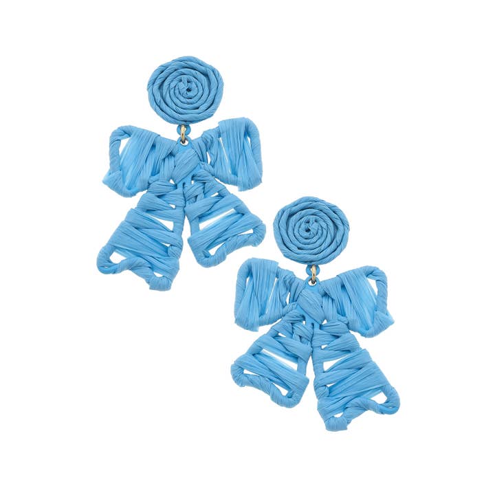 Canvas Style - Wholesale Dangle Earrings - Willow Rattan Bow Earrings