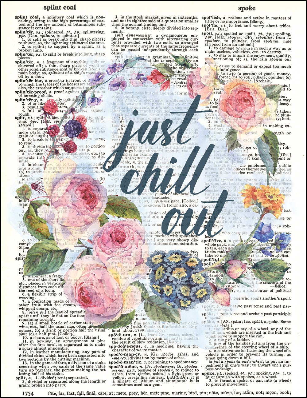 Fresh Prints of CT Jacksonville Love Your City Watercolor Skyline Dictionary Art Print Printed On Authentic Vintage Dictionary Book Page