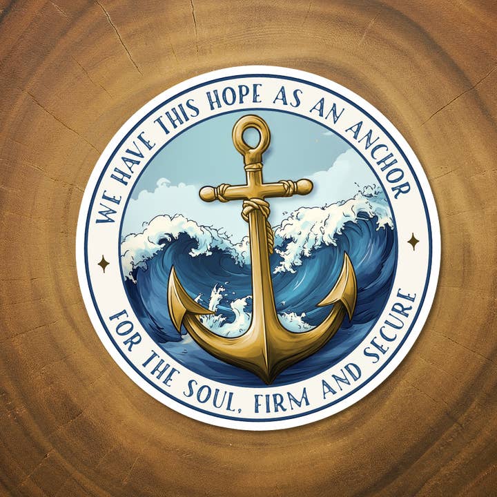 Missional Merch – wholesale Klistermärke – Hopp är ett ankare | Nautiskt tema | Vinylkristen klistermärke