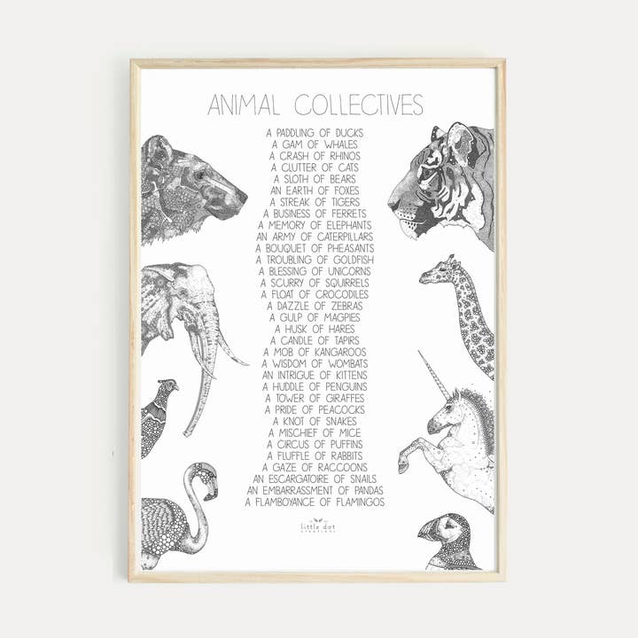 Animal Collectives (Part 1) - A3 or A4 Print for wholesale by Little Dot Creations
