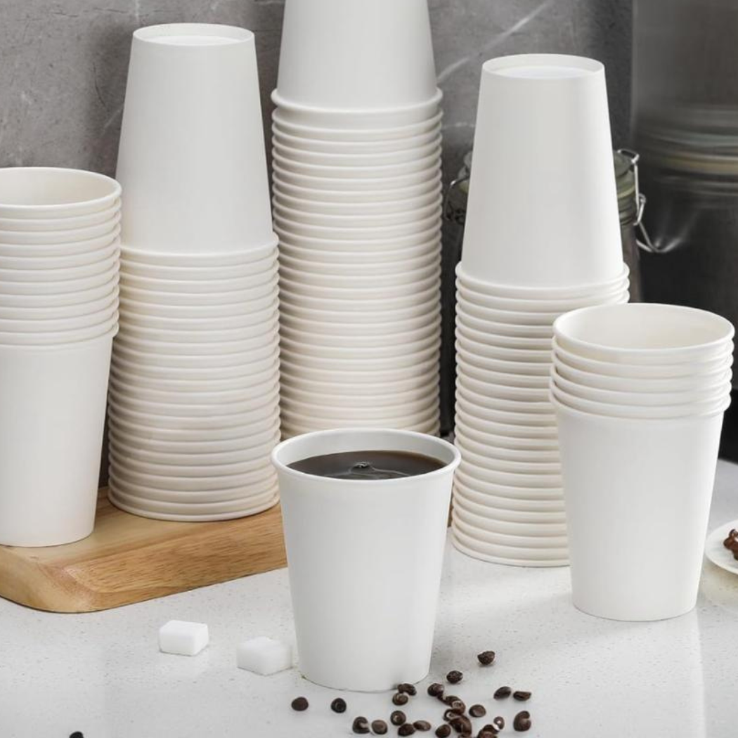 CLW Distributors INC - Wholesale Disposable Cup - White Disposable Hot Paper Cups (50 cups per set)2