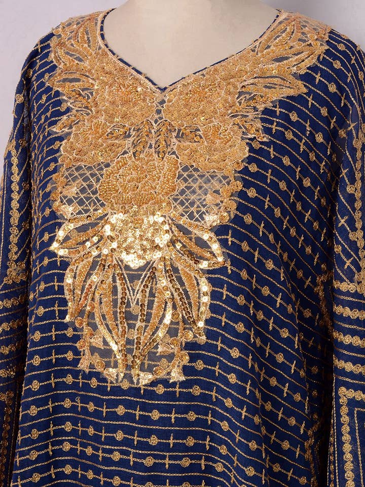 Blue 2025 NEW Dubai Abaya Dress Embroidered Elegance for wholesale on Faire13