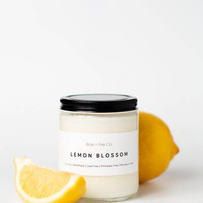 Wax and Fire Co. - Wholesale Jar/Filled Candle - Sale! Lemon Blossom Soy Candle - 8oz3