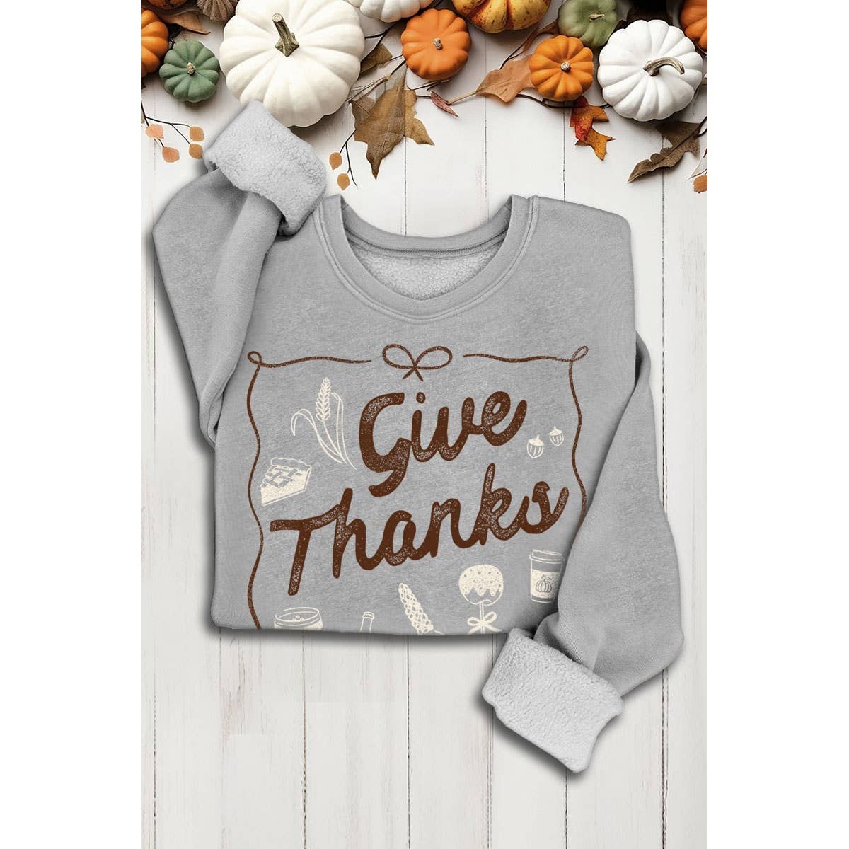 HRTandLUV – wholesale Sweatshirt – Women's – GIVE THANKS MINERAL SWEATSHIRTS1