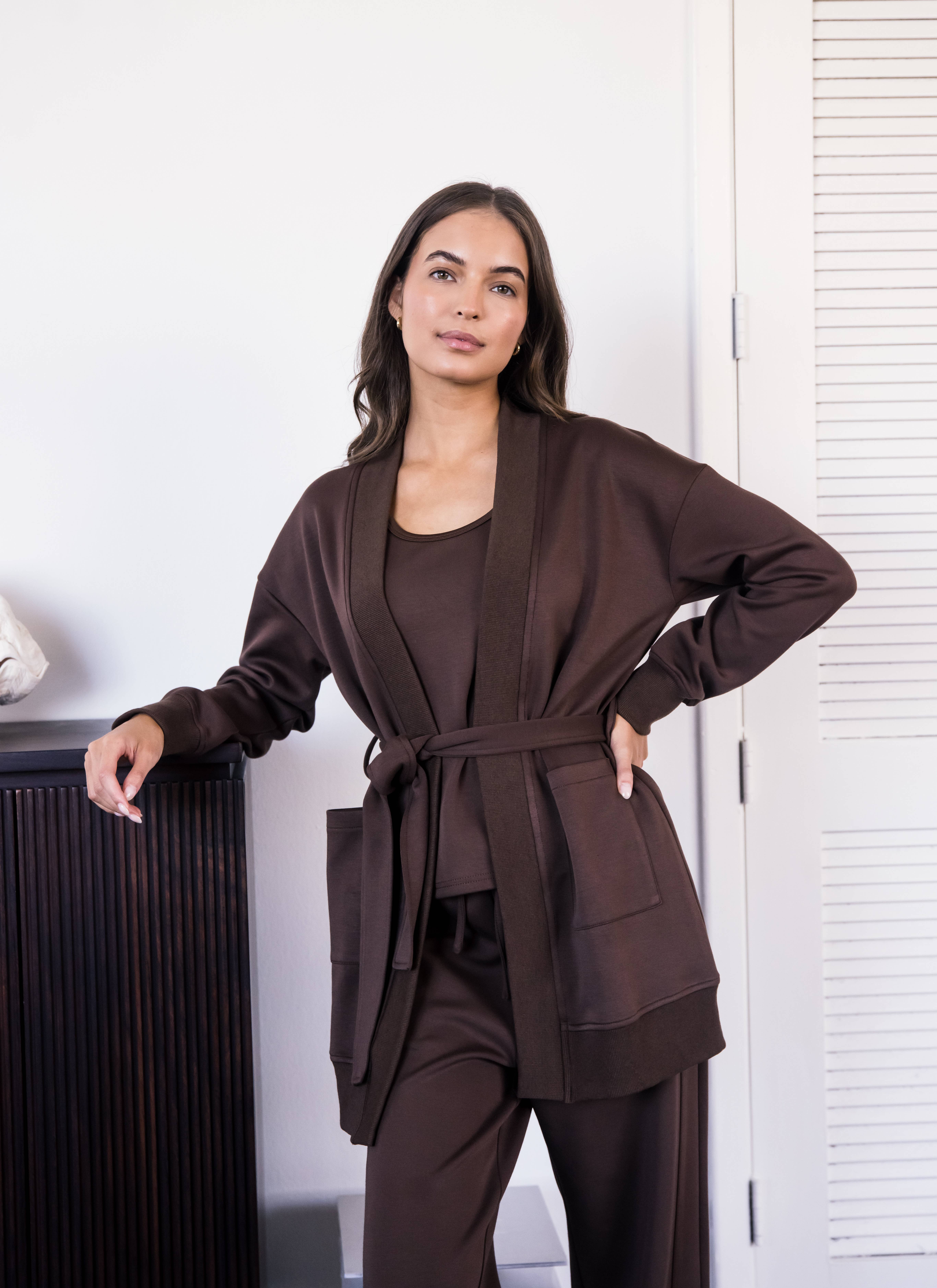 P. CILL - Wholesale Robe - Women's - P. CILL Butter Modal Ribbed Contrast Robe6