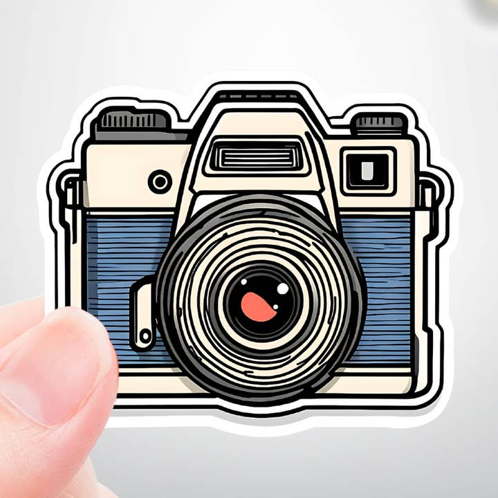 Autocollants vinyle imperméables premium découpés vintage appareil photo pour la vente par Coyote Color