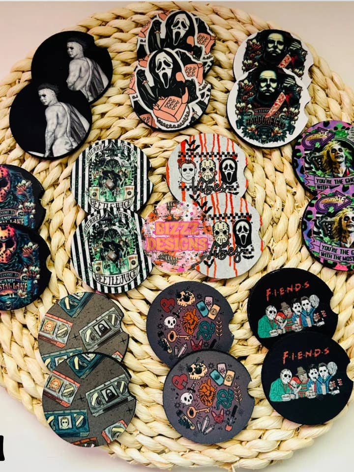 Porta-copos para carros de Halloween de outono | Conjunto de 10 montanhas-russas de Halloween por atacado de Bizzz Designs