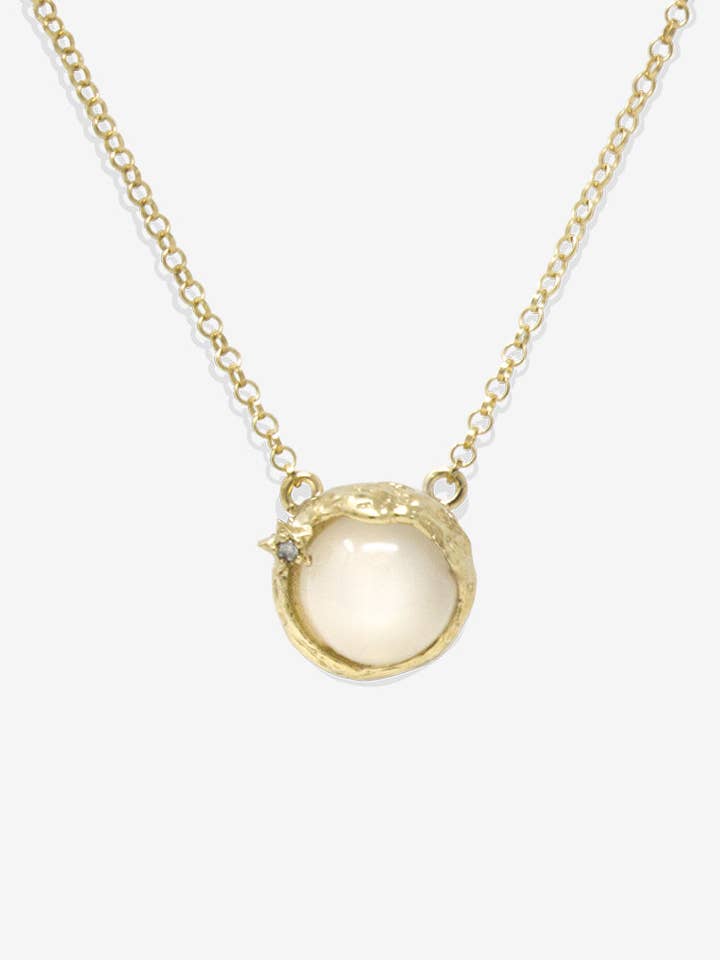 Ad Astra Mondstein-Halskette mit Goldplattierung für den Großhandel von Vintouch Jewels