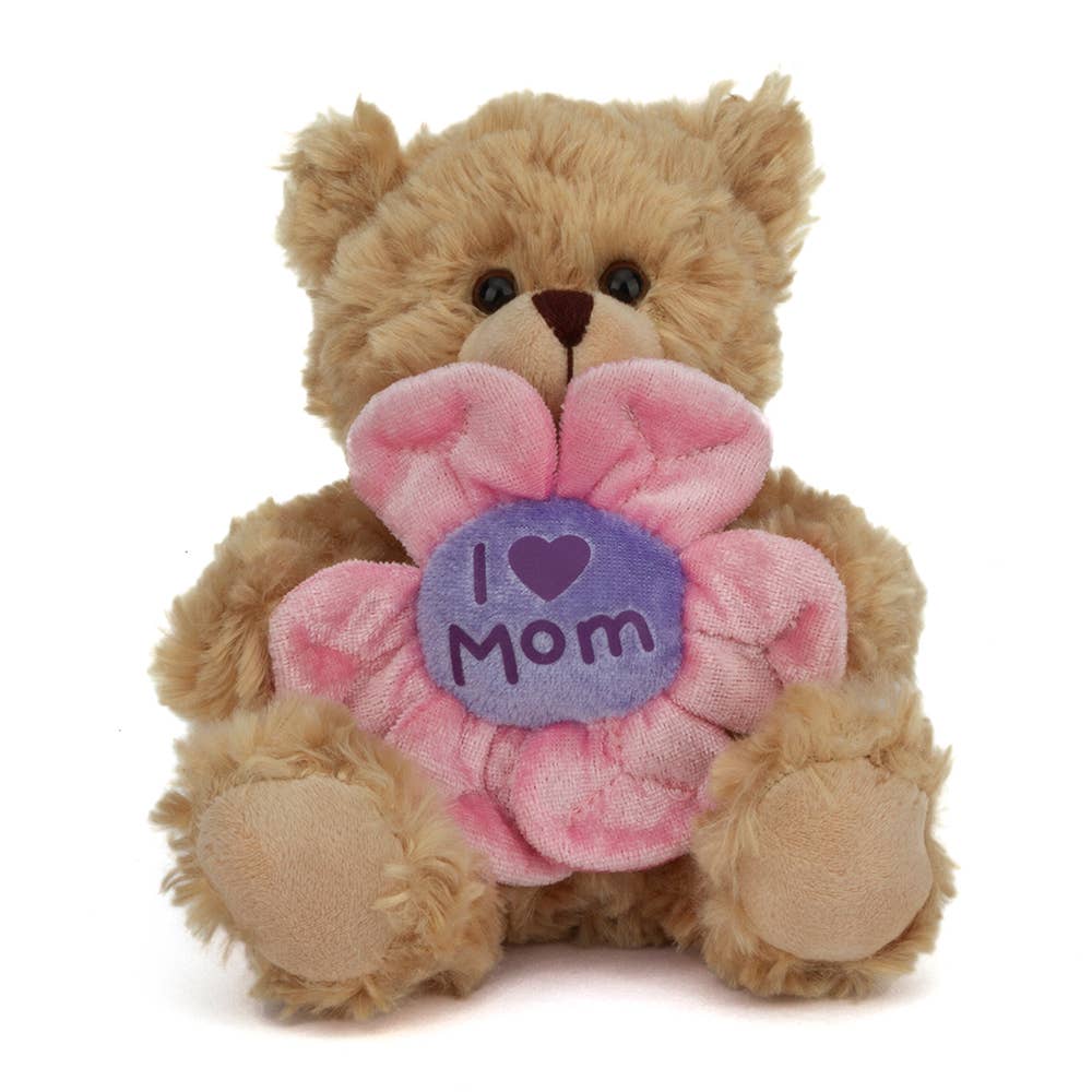 Plushland - Wholesale Stuffed/Plush Toy - Kids & Baby - 6" Bear Holding a Flower | Mother’s Day Bear Gift for Mom