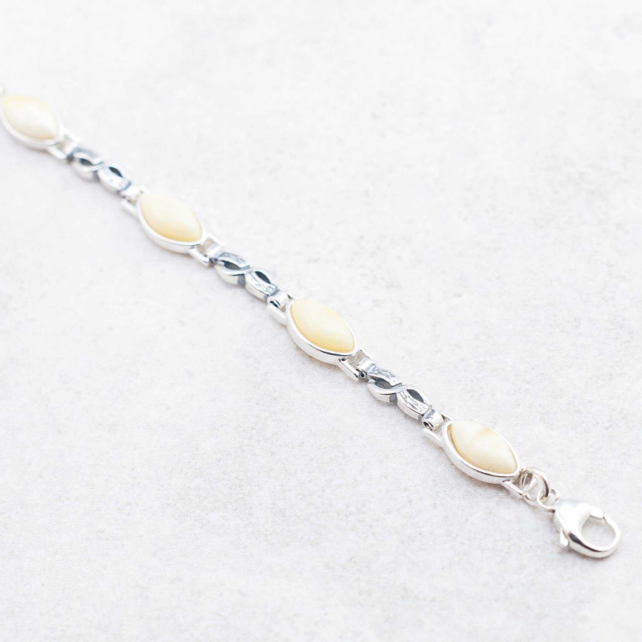 Marcin Waryszak - Vendita all'ingrosso Bracciali tennis - Bracciale in ambra caramellata, braccialetto in argento con maglie a forma di infinito3