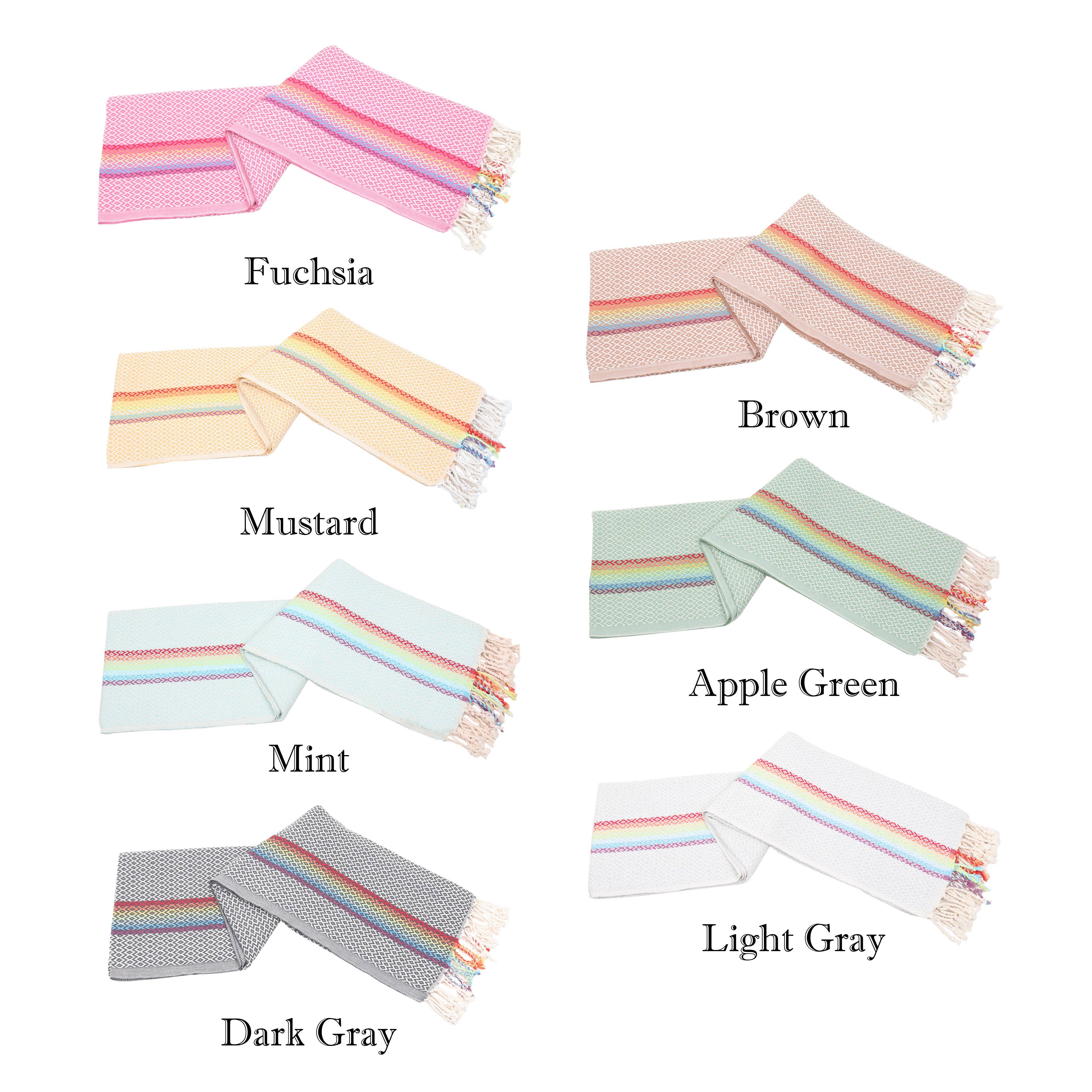 Anatolia Loom - Wholesale Beach Towel - Woven Turkish Cotton Towel with Rainbow Ethnic Detail14