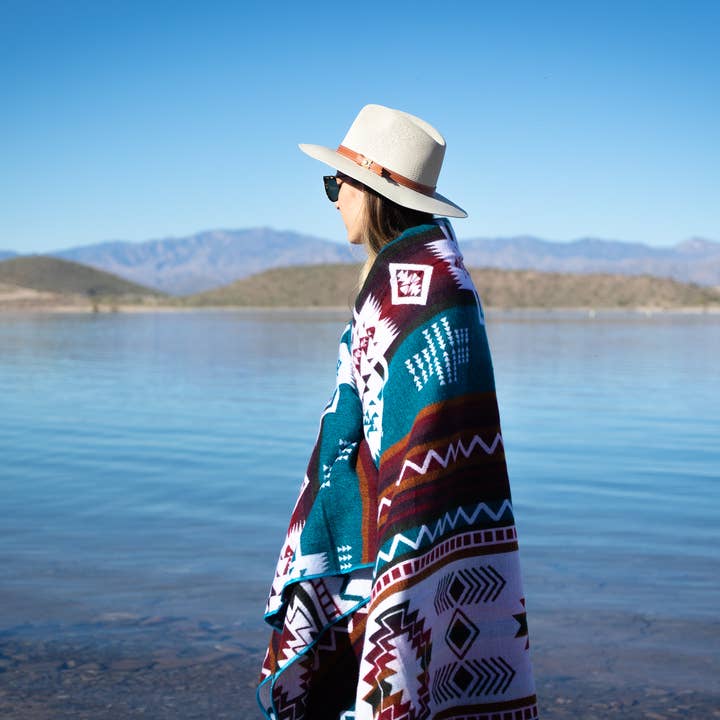 Alpaca Threadz - Venta al por mayor Mantas de sofá - Manta de lana de alpaca andina - turquesa1