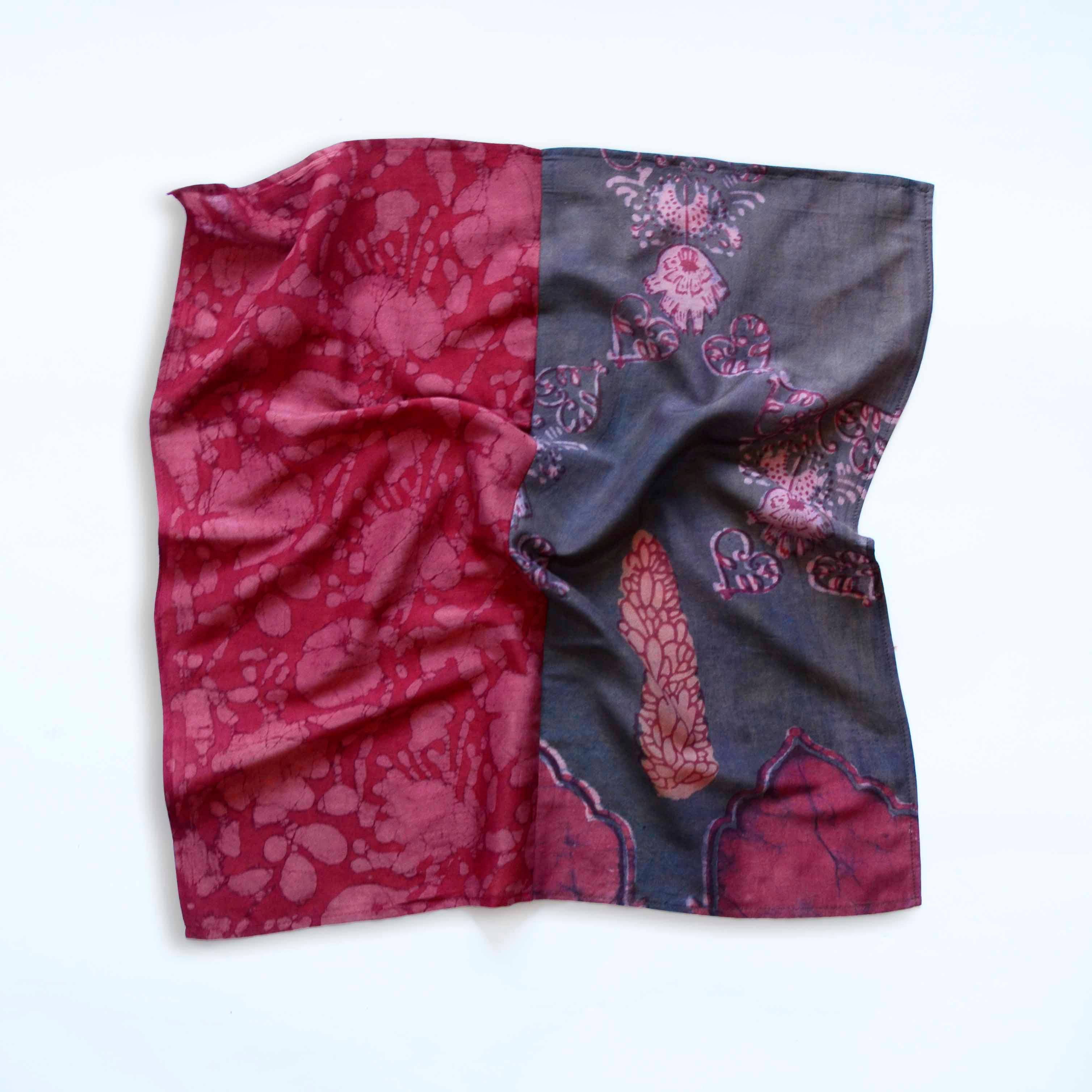 Ichcha – wholesale Bandana – Women's – Floral Cotton Silk Bandana, Two Tone Head Scarf | Joelle