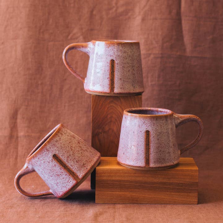Handmade Ceramic Mug in Glossy Pink for wholesale by ZZIEE Ceramics