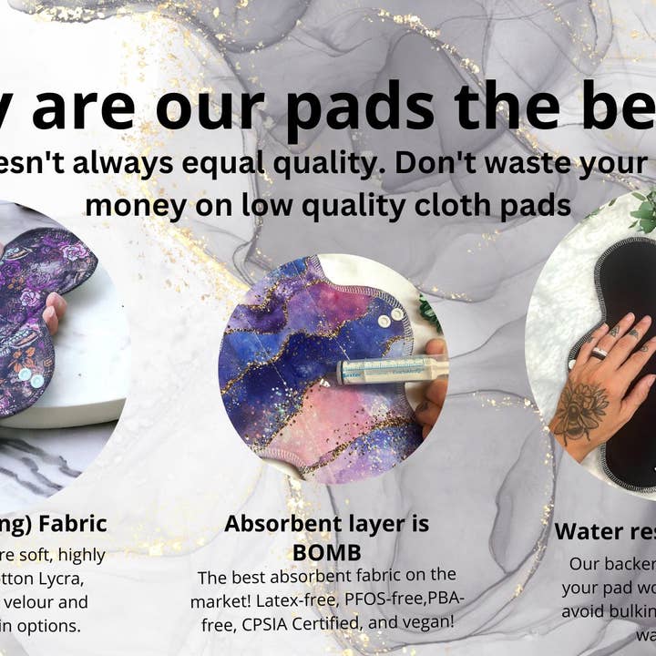 Lady Crimson Cloth Emporium - Wholesale Period Underwear - Women's - Reusable Cloth Pad- Menstrual - Peppermint Season Skull1