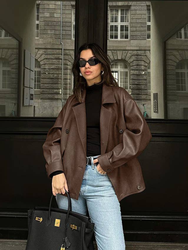 2025 Vintage Brown Leather Winter Jacket Timeless Chic and other Purchase Wholesale brown jacket. Free Returns & Net 60 Terms on Faire trending on Faire.