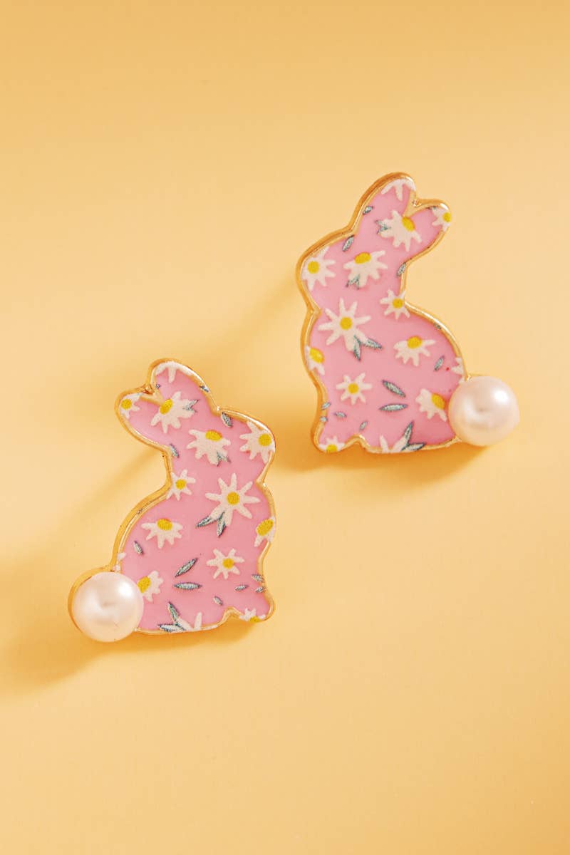 Designature New York - Wholesale Stud/Post Earrings - Easter Bunny Enamel Pattern Titanium Post Earrings3