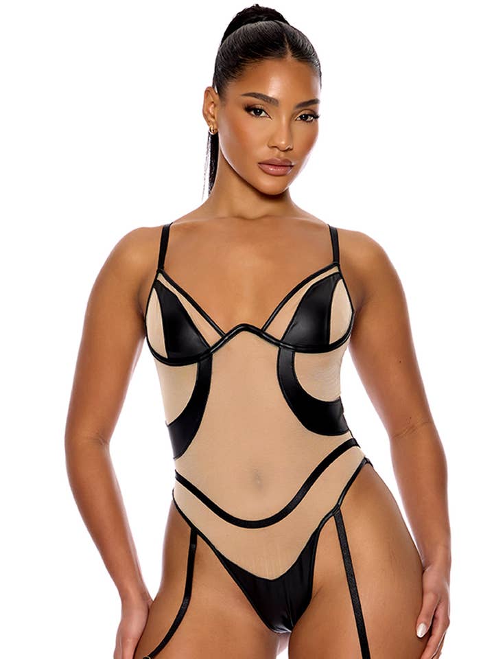 Set di orsacchiotti Catch My Wave Mesh - Nero per la vendita all'ingrosso da parte di Forplay Inc.