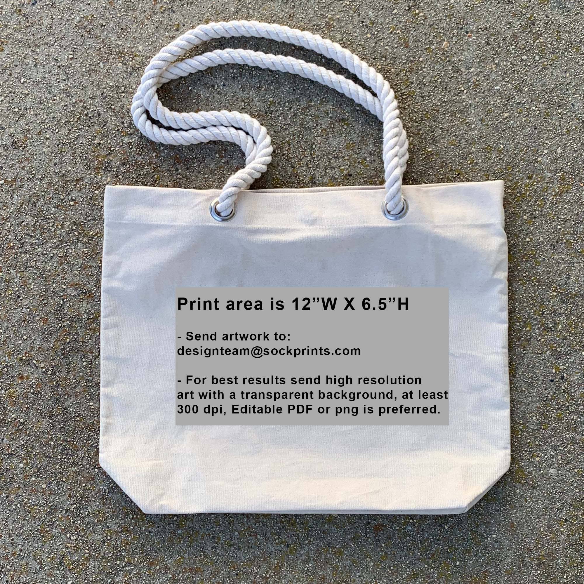Sockprints - Wholesale Tote Bag - Unisex - Custom Printed Tote Bag with Rope Handles4