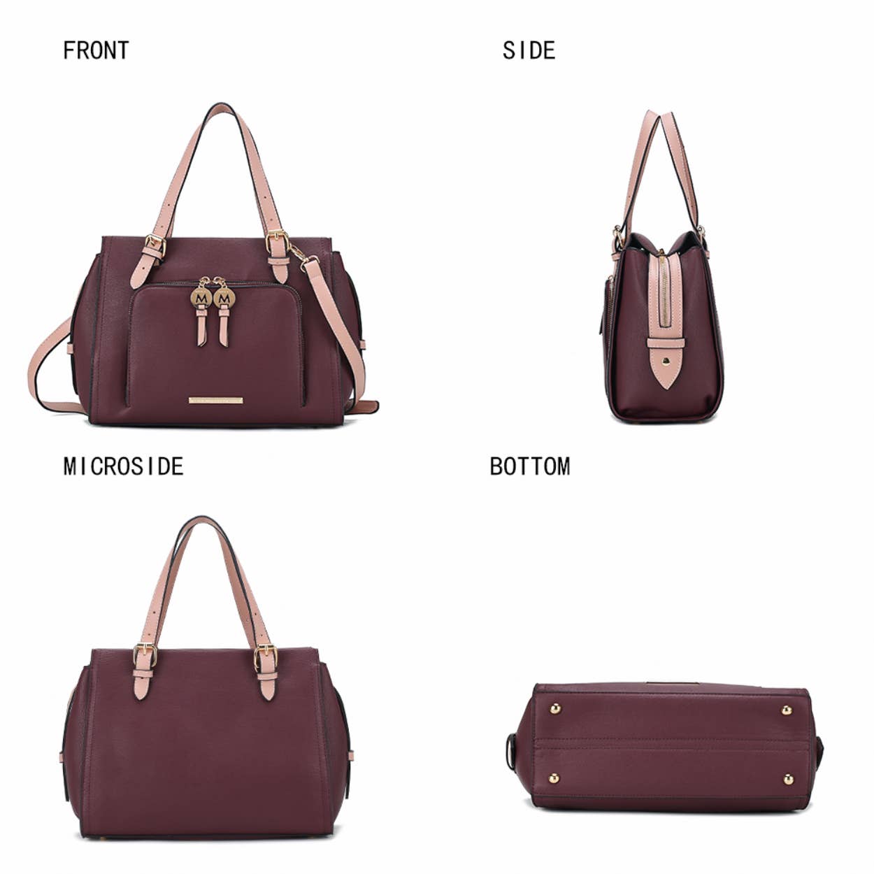 MKF Collection - Wholesale Satchel - Women's - Elise Vegan Leather Color-Block Women Satchel Bag by Mia k7