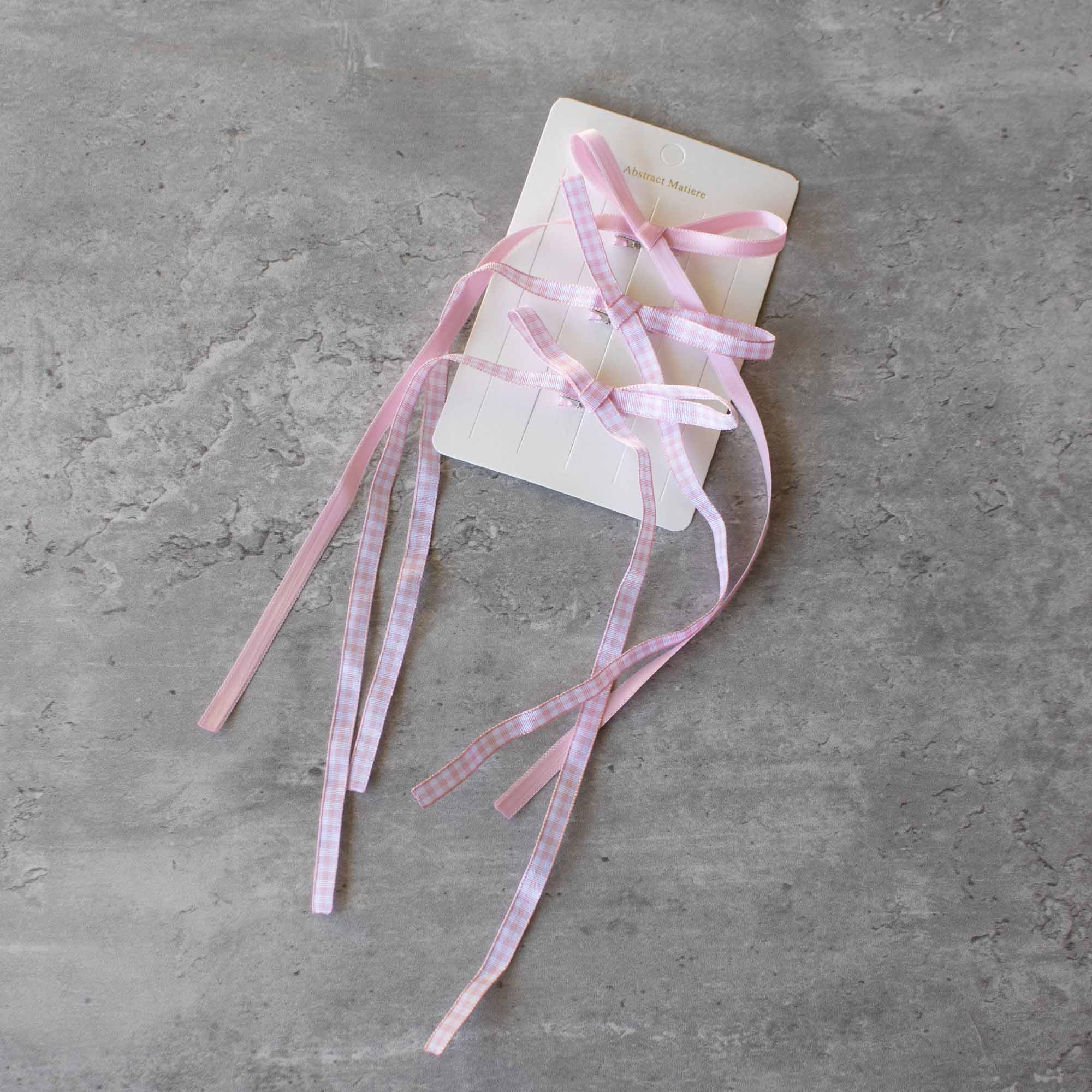 Tiepology - Wholesale Hair pin - Long Mini Check Pattern Bow Hair Pin Set10